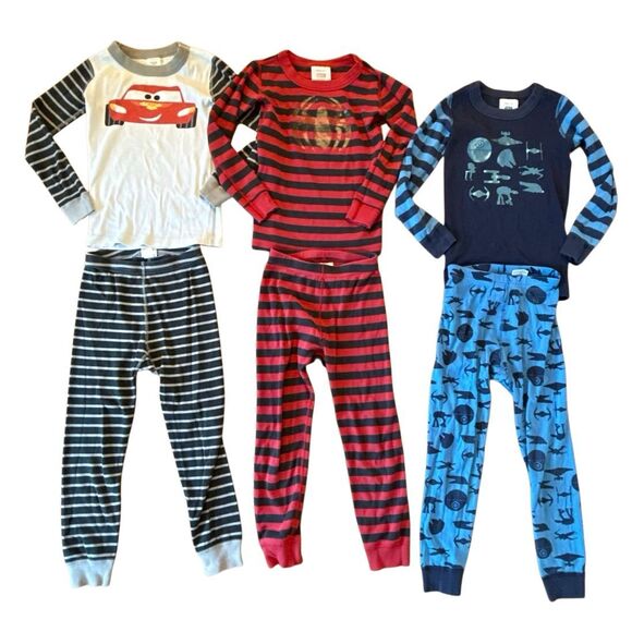 Hanna Andersson boys pajama set bundle size 5 Star Wars Lightning McQueen Spider - Picture 1 of 9